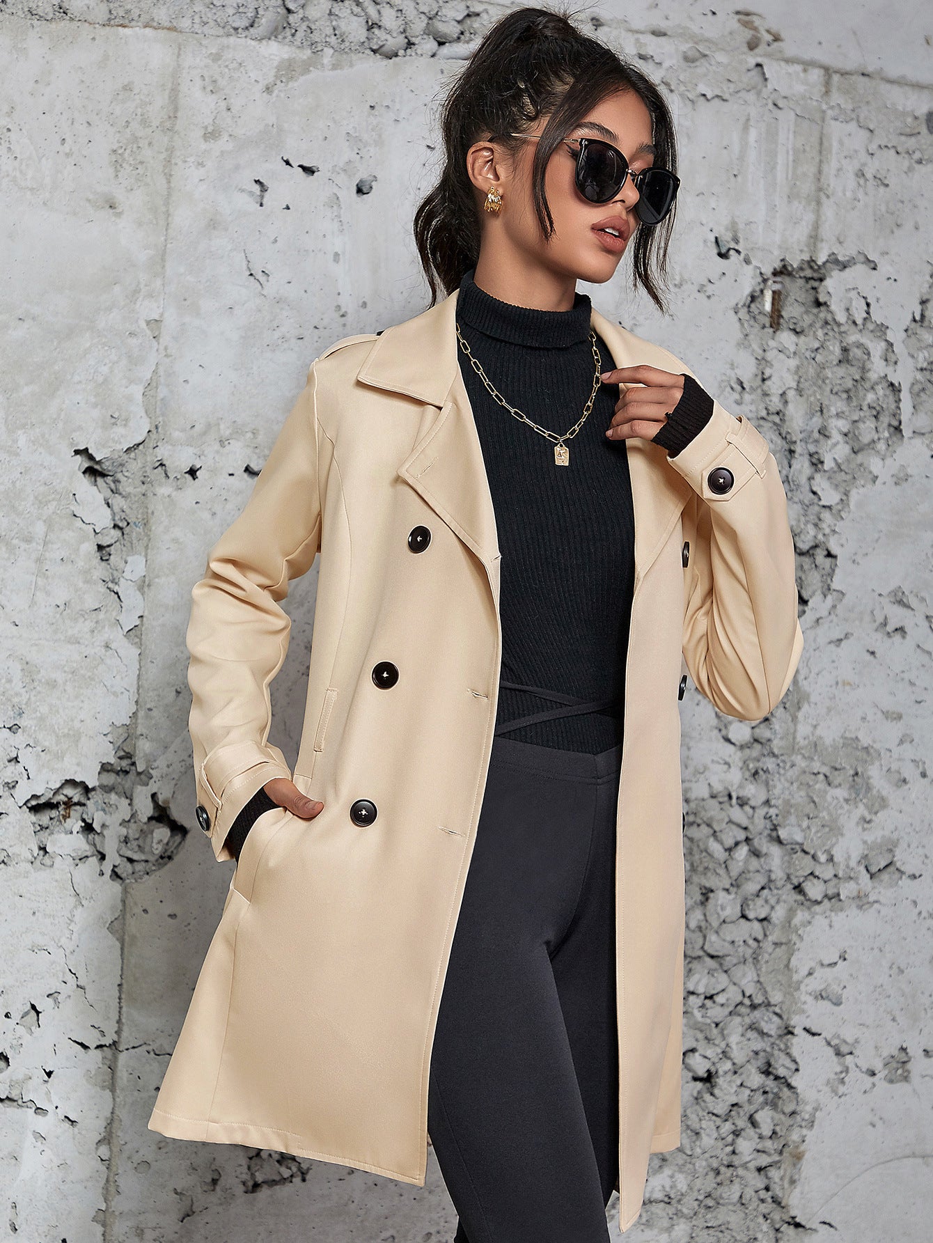 Elegant British-Style Trench Coat