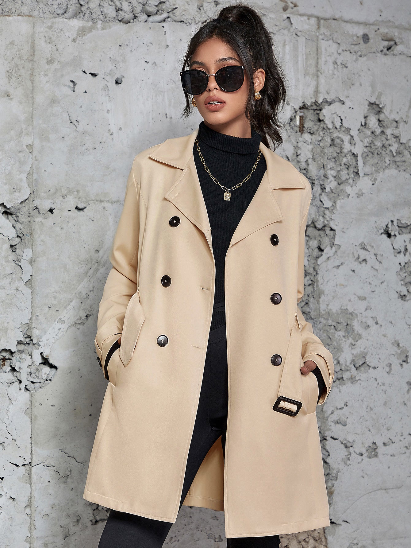 Elegant British-Style Trench Coat